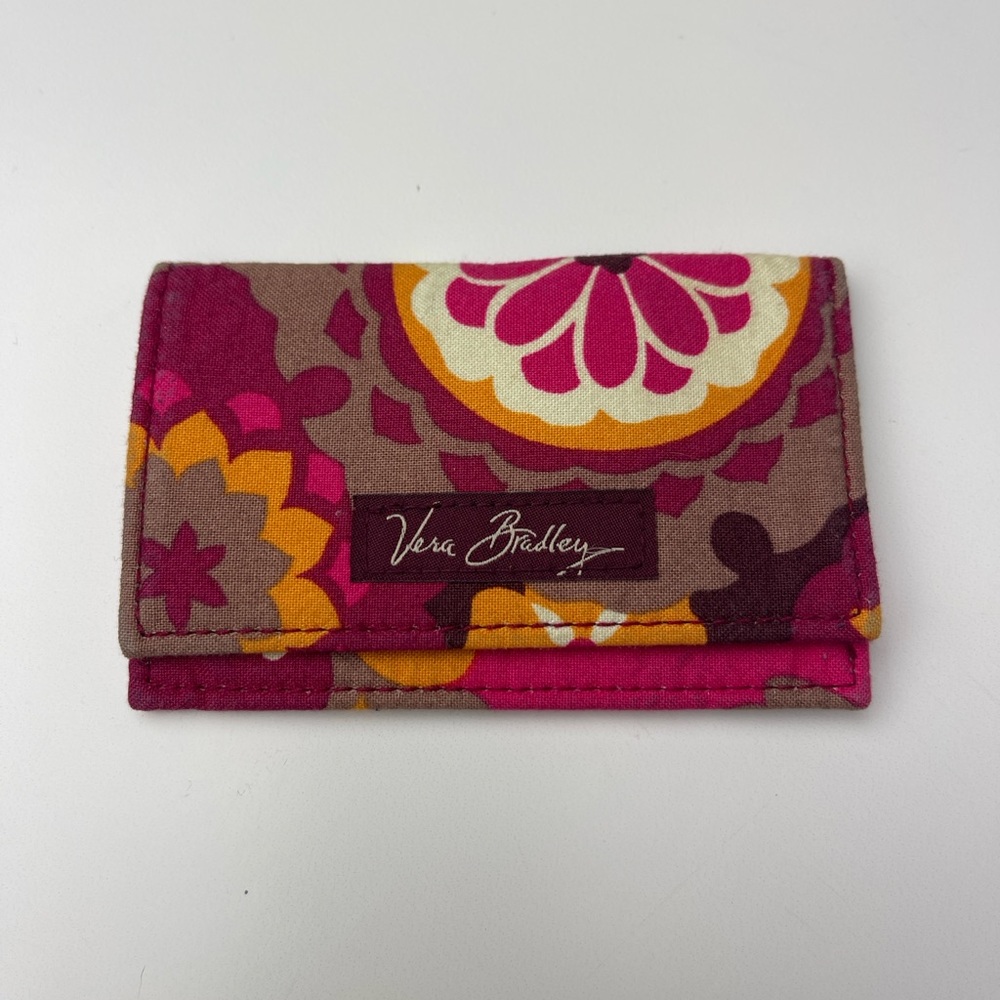Vera Bradley Pink and Brown Women's Cloth Wallet Cardholder